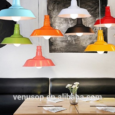 Industrial Retro style Wrought Iron Large Pendant Light Lamp Modern Chandelier 1 Light for Barn Warehouse restaurant, Red